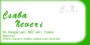 csaba neveri business card